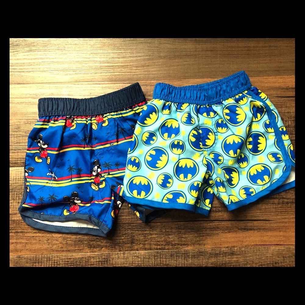 DISNEY + BATMAN BABY 12 MONTH SWIM TRUNKS 🩳